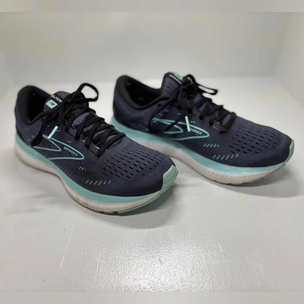 Brooks Glycerin 19 Running Shoes Gray Teal Athletic Sneakers Women’s  Size 8.5